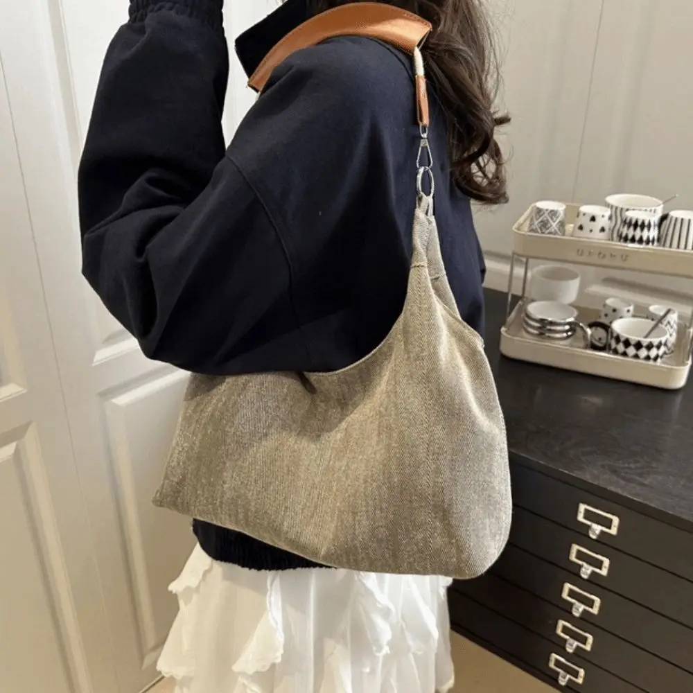Casual Vintage Denim Tote Bags Large-capacity Y2k Denim Shoulder Bag Leisure Harajuku Women Handbags Work Bag - Image 2