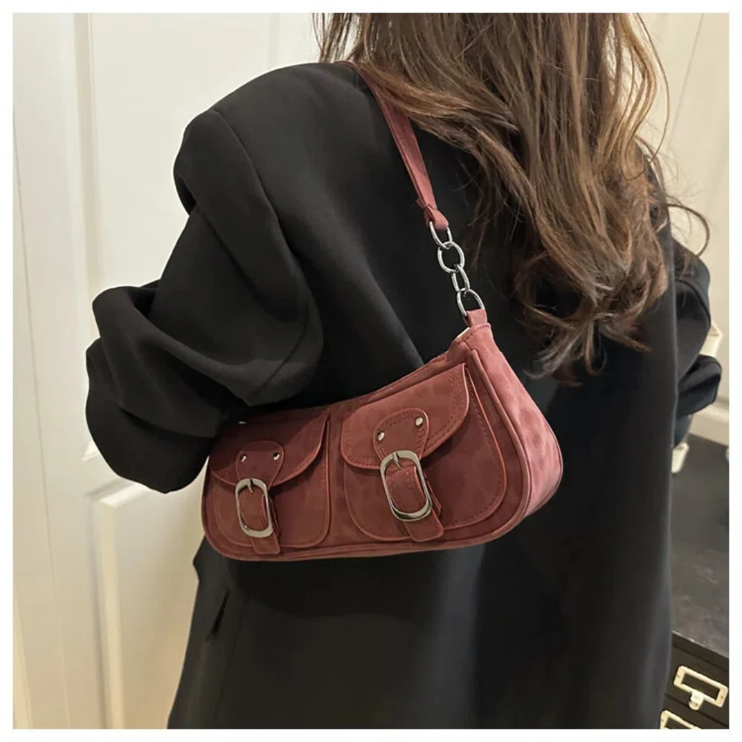 Leopard Print Double Belted Front Pockets Hand Bag Double Buckle Design Shoulder Bag For Women 2026 New Tiger Print Bag - Image 5